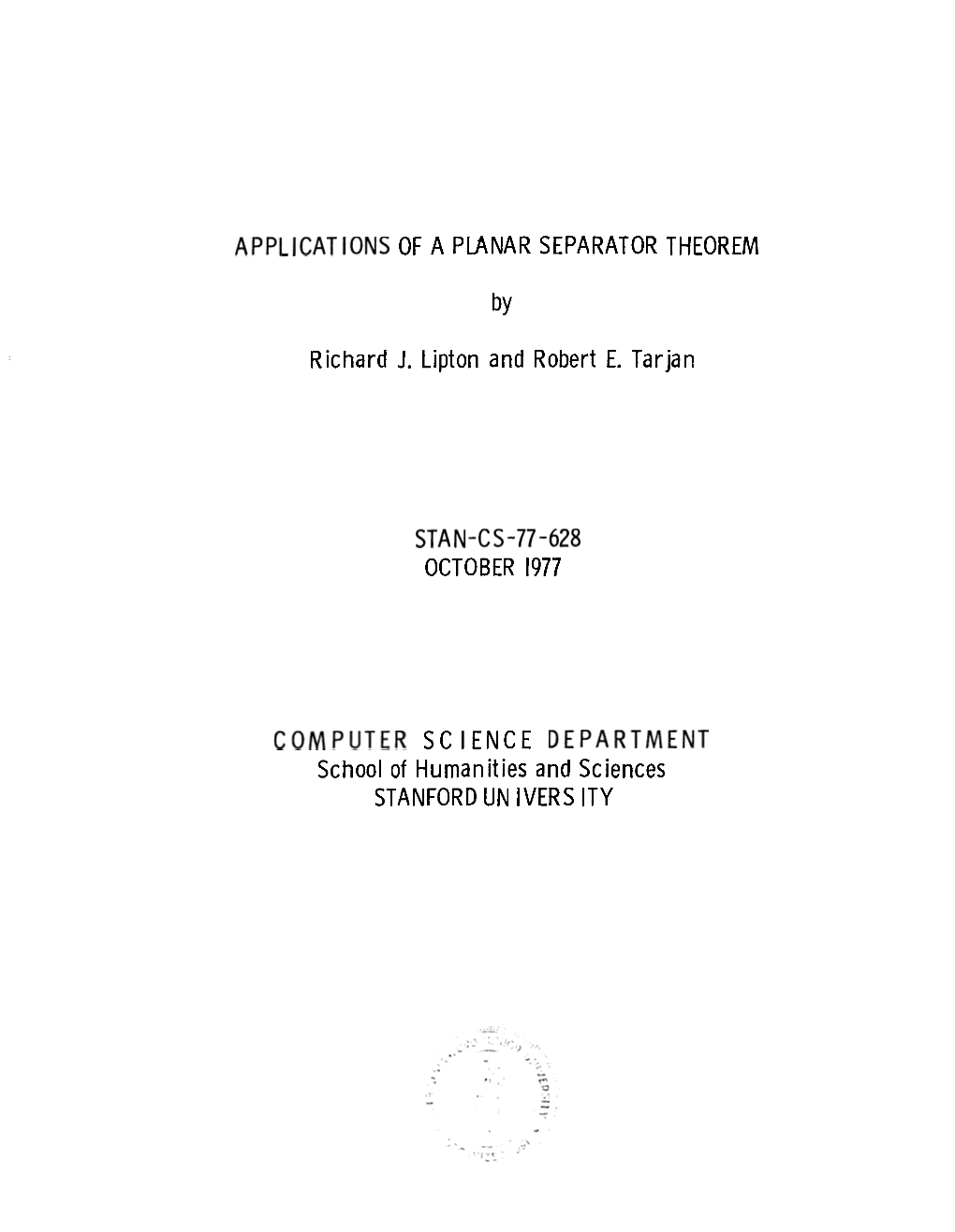 Applications of a Planar Separator Theorem