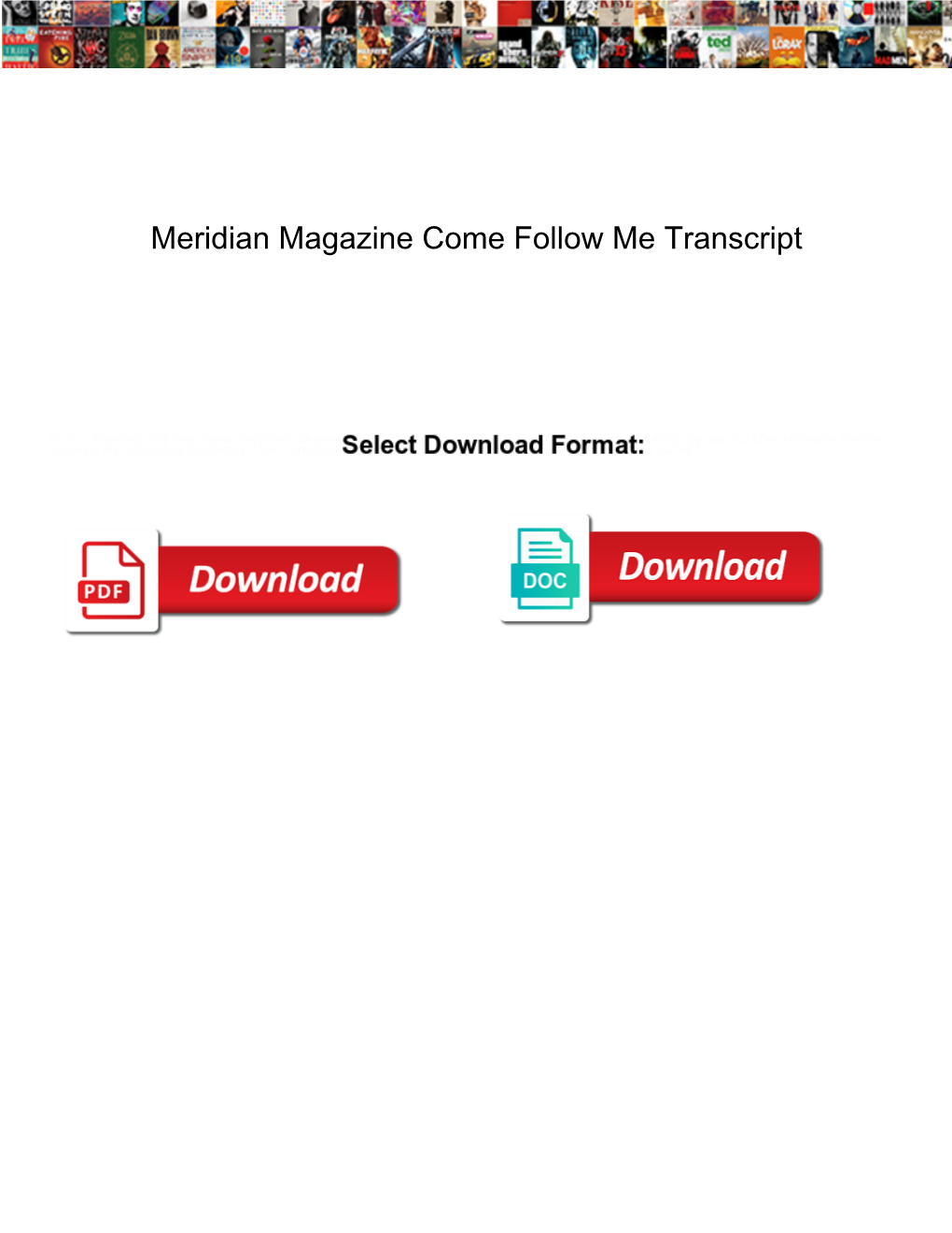 Meridian Magazine Come Follow Me Transcript
