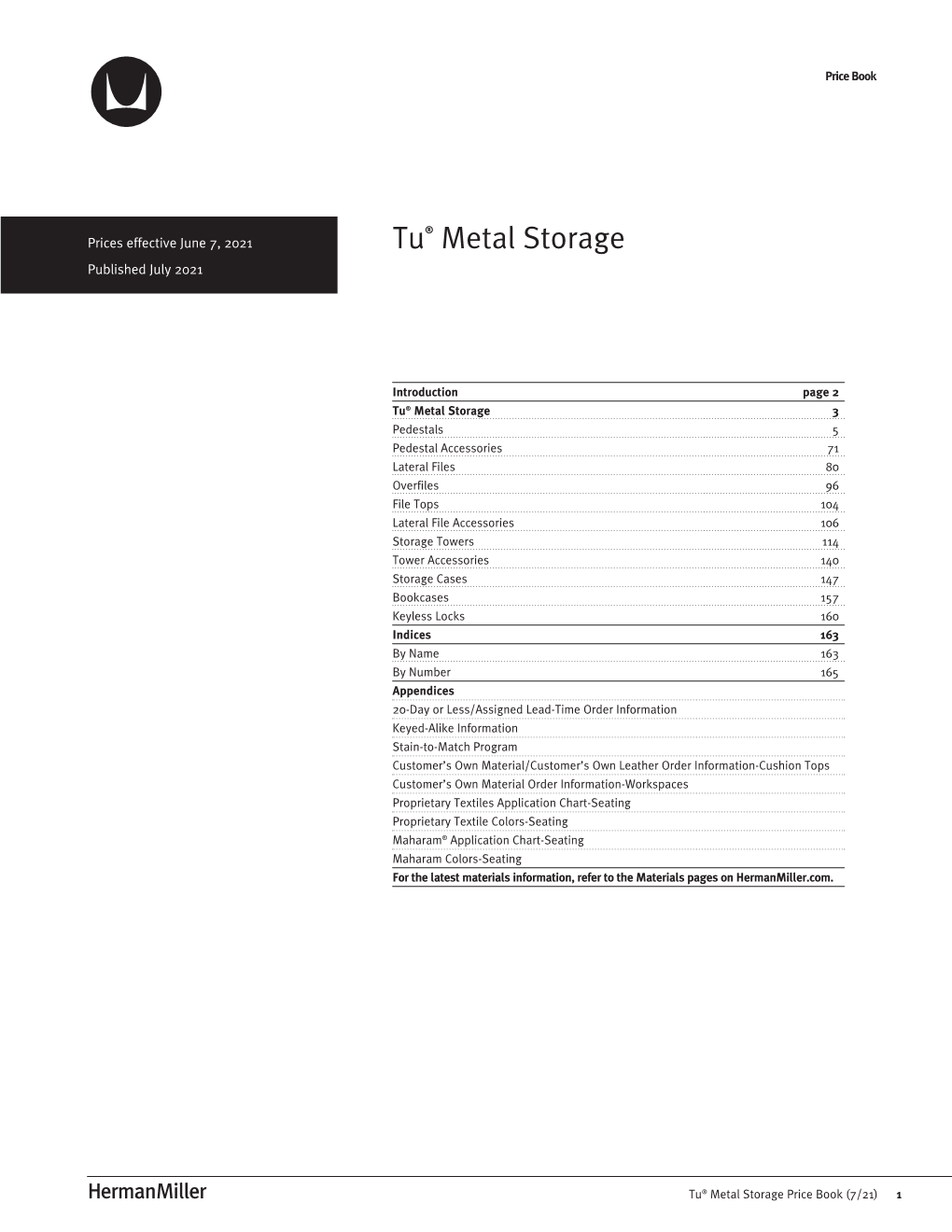 Price Book: Tu Metal Storage