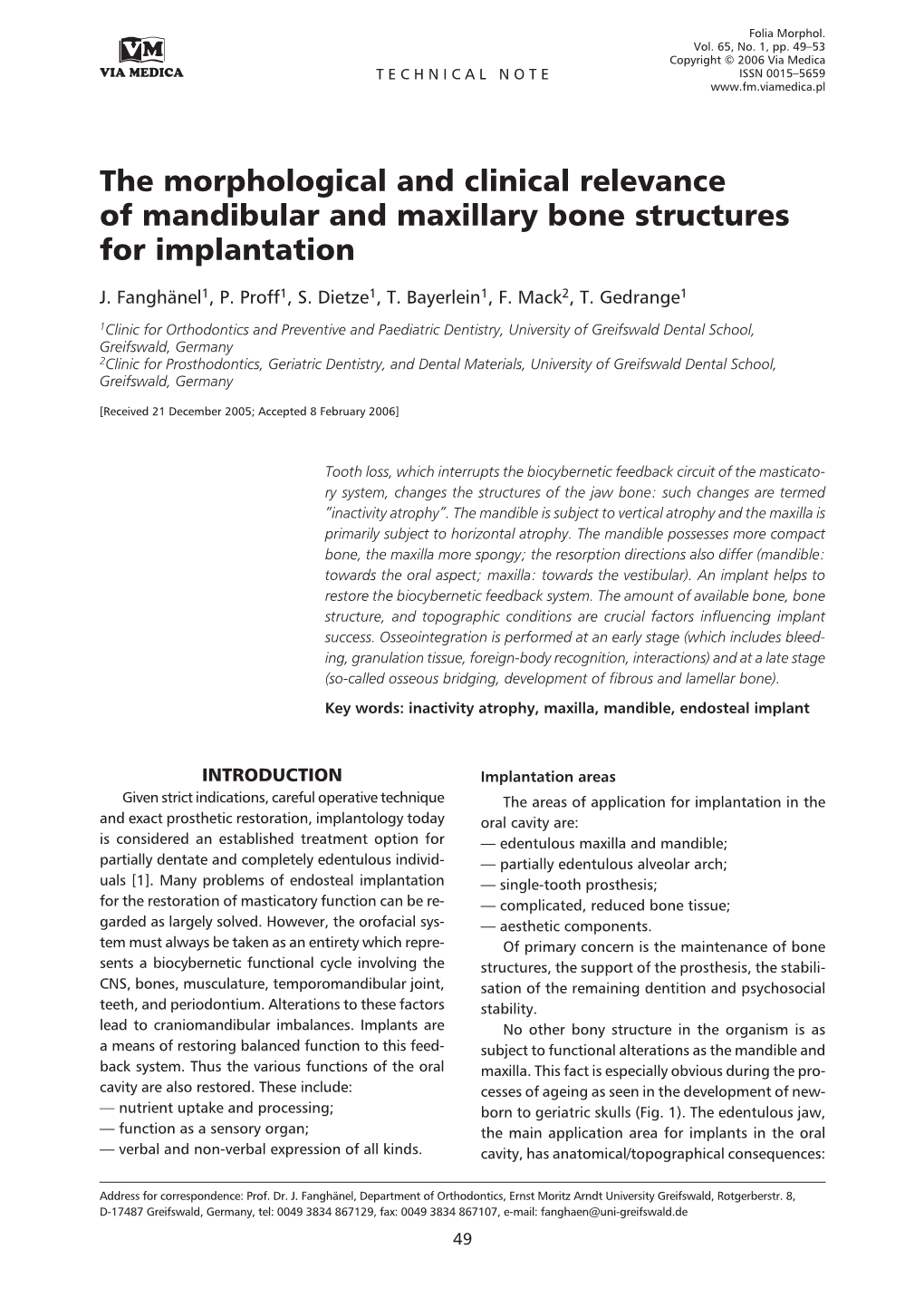 The Morphological and Clinical Relevance of Mandibular and Maxillary Bone Structures for Implantation