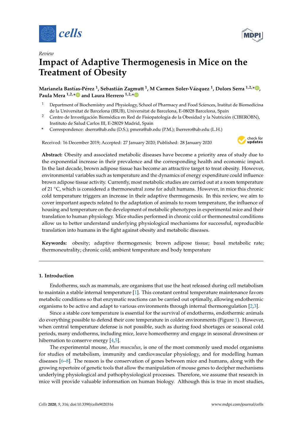 Impact of Adaptive Thermogenesis in Mice on the Treatment of Obesity