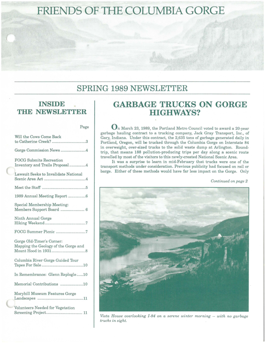 Spring 1989 Newsletter