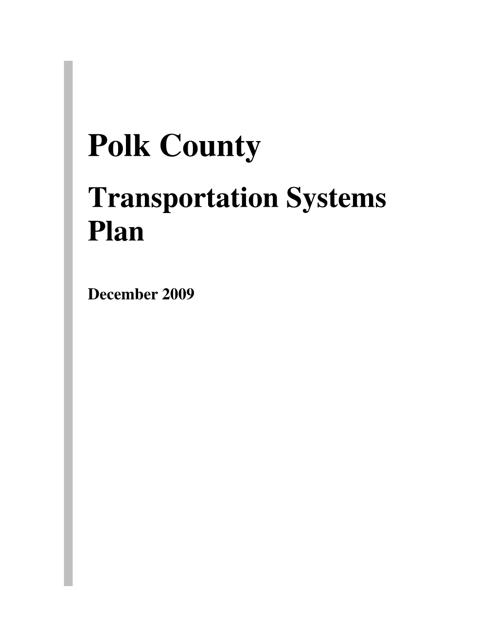 Transportation Systems Plan