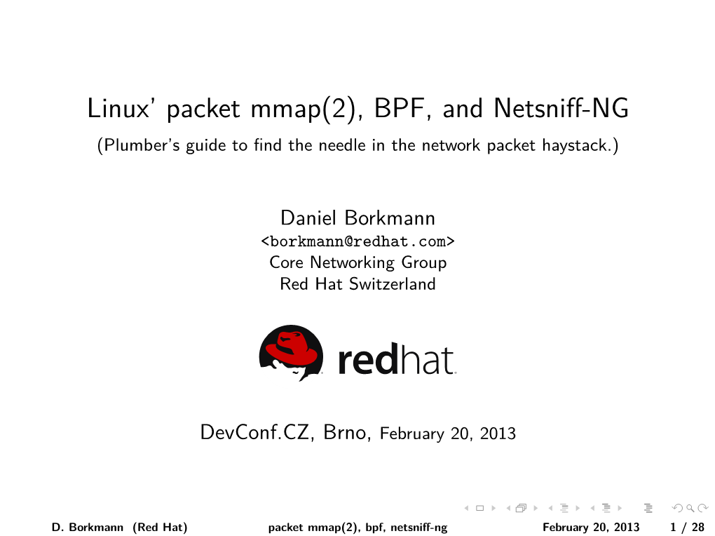 Linux' Packet Mmap(2), BPF, and Netsniff-NG