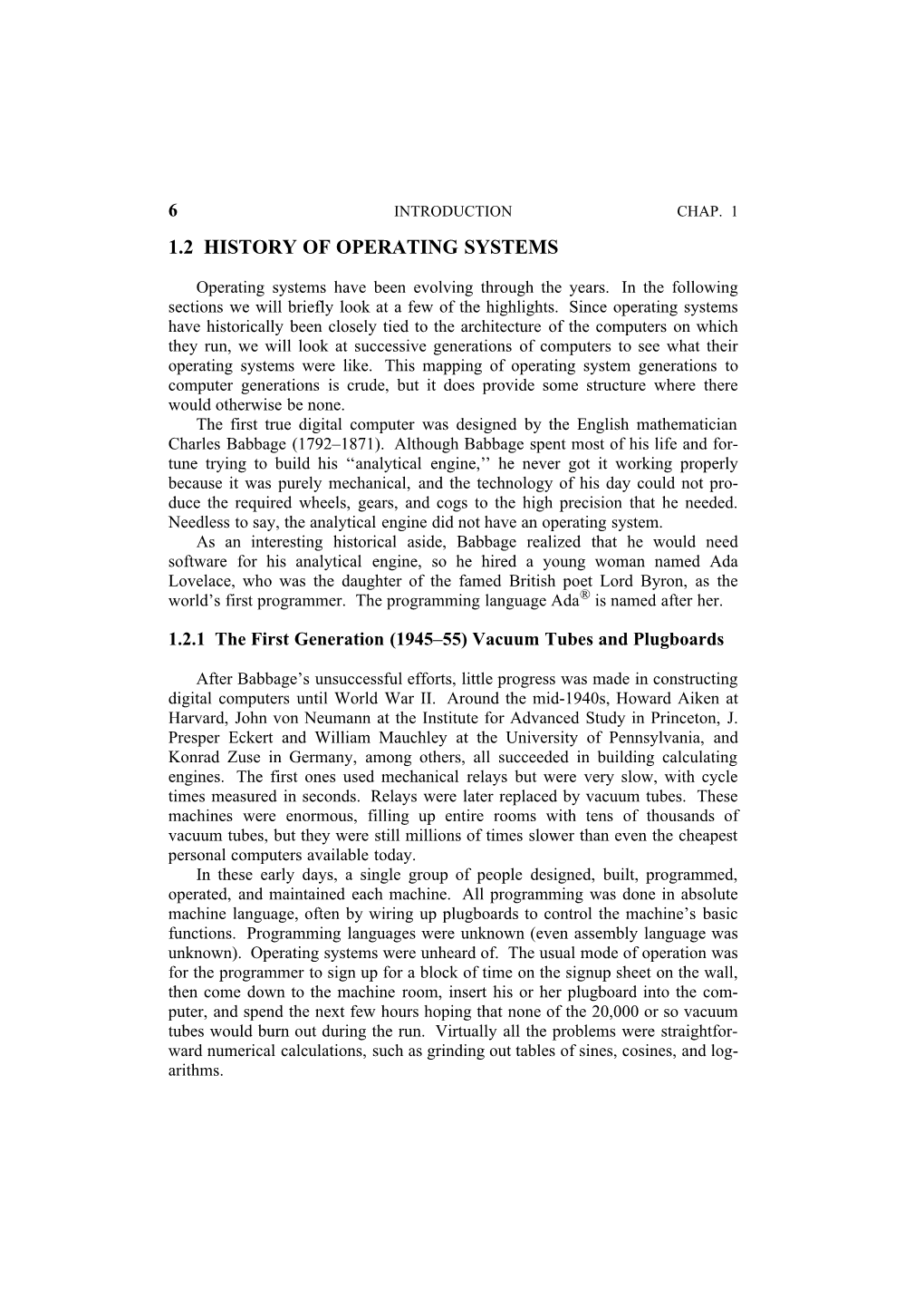 1.2 History of Operating Systems