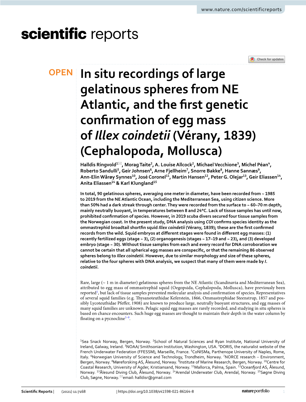 In Situ Recordings of Large Gelatinous Spheres from NE Atlantic, and The
