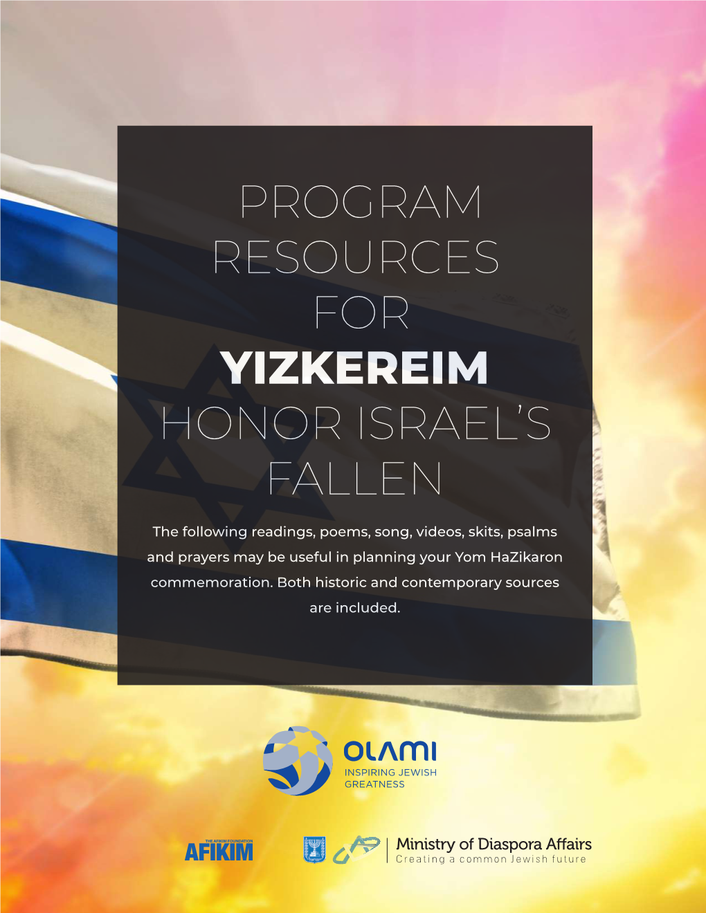 Program Resources for Yizkereim Honor Israel's