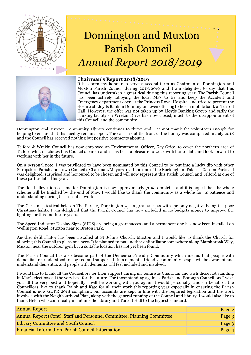 Donnington and Muxton Parish Council Annual Report 2018/2019