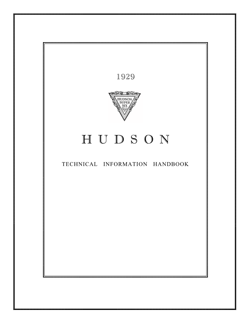 1929 Hudson Technical Handbook