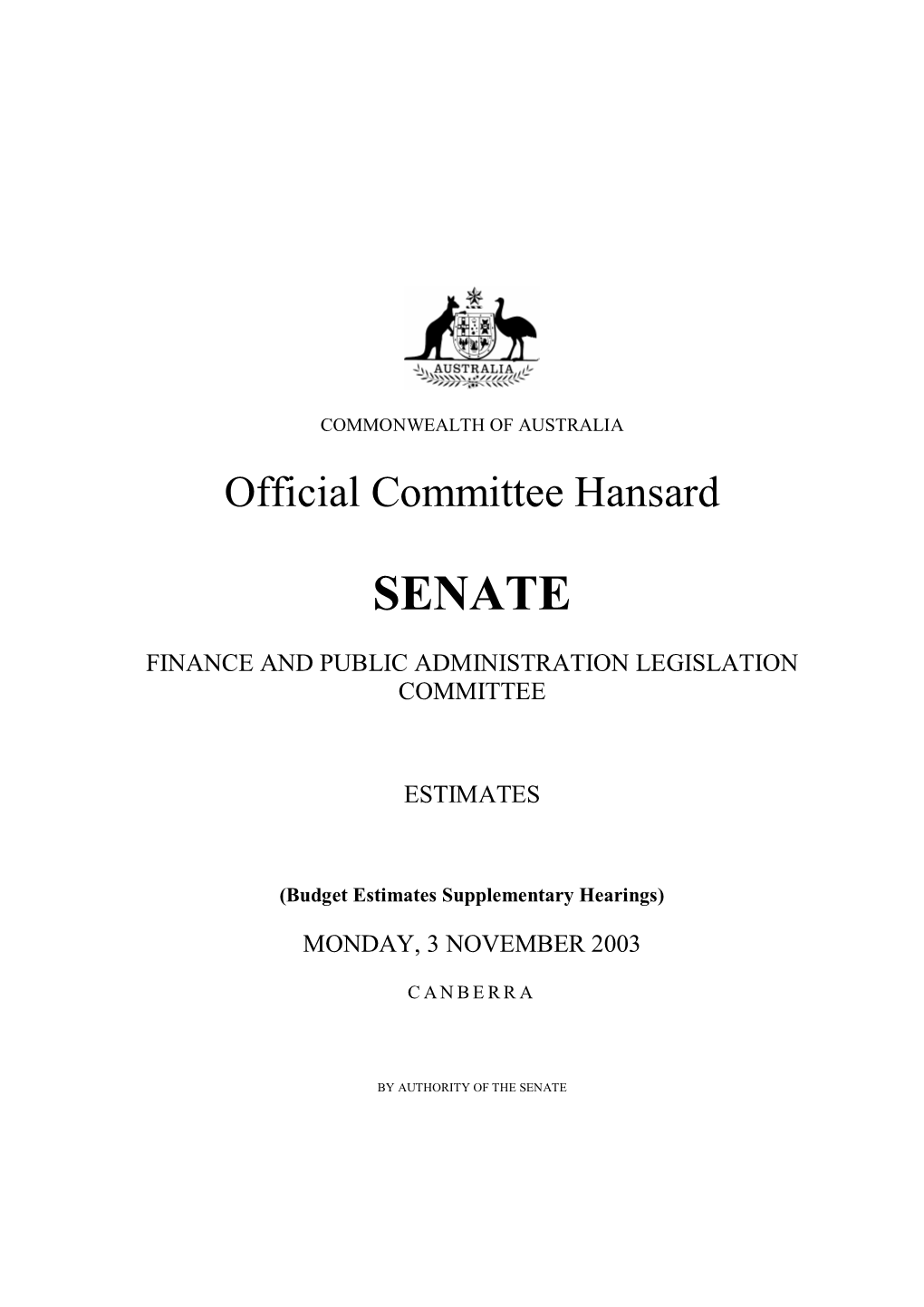 Official Committee Hansard