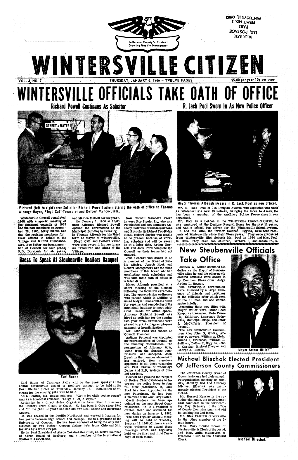 Wintersville Officials Take Oath of Offi(Pe