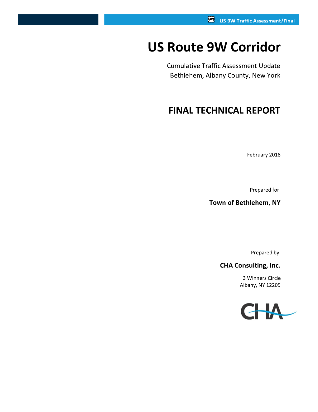 2018 US Route 9W Corridor Cumulative Traffic Assessment