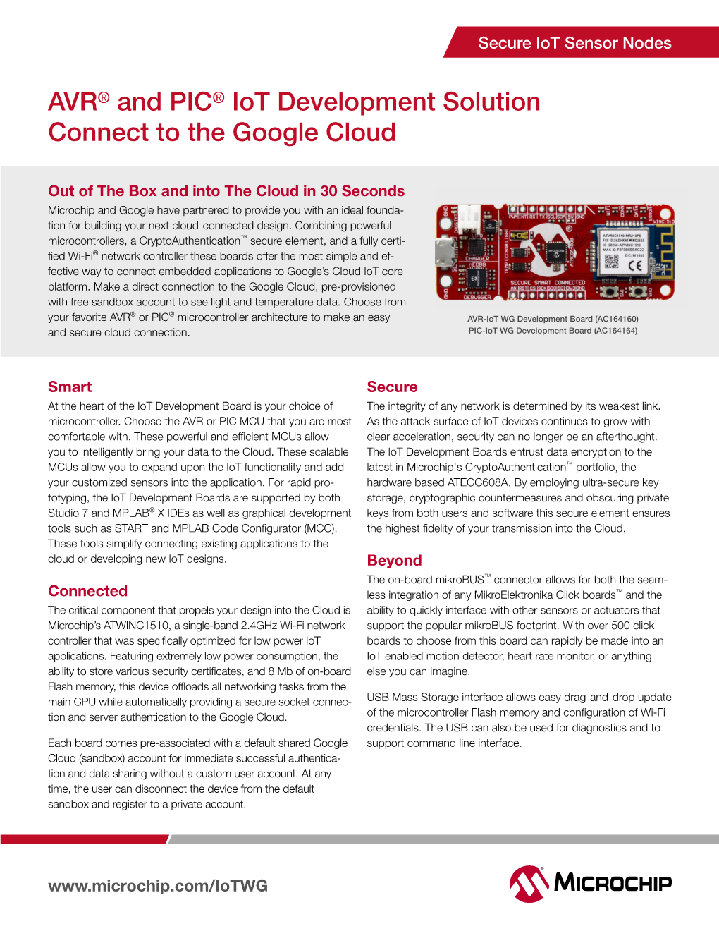 AVR® and PIC® Iot Development Solution Connect to the Google Cloud