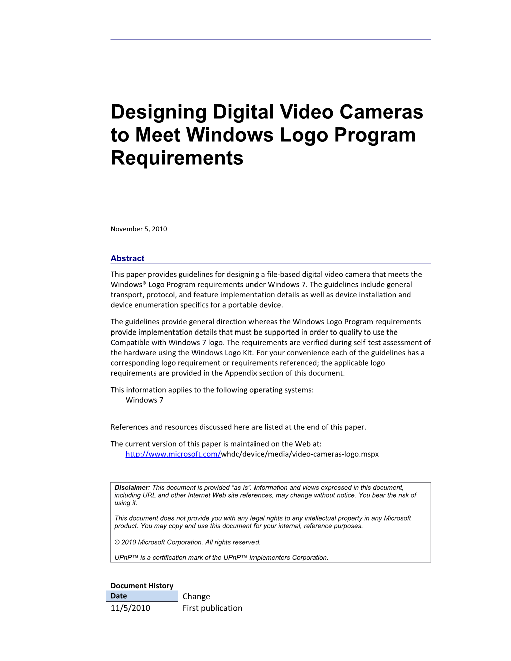 Designing Digital Video Cameras to Meet Windows Logo Program Requirements - 2