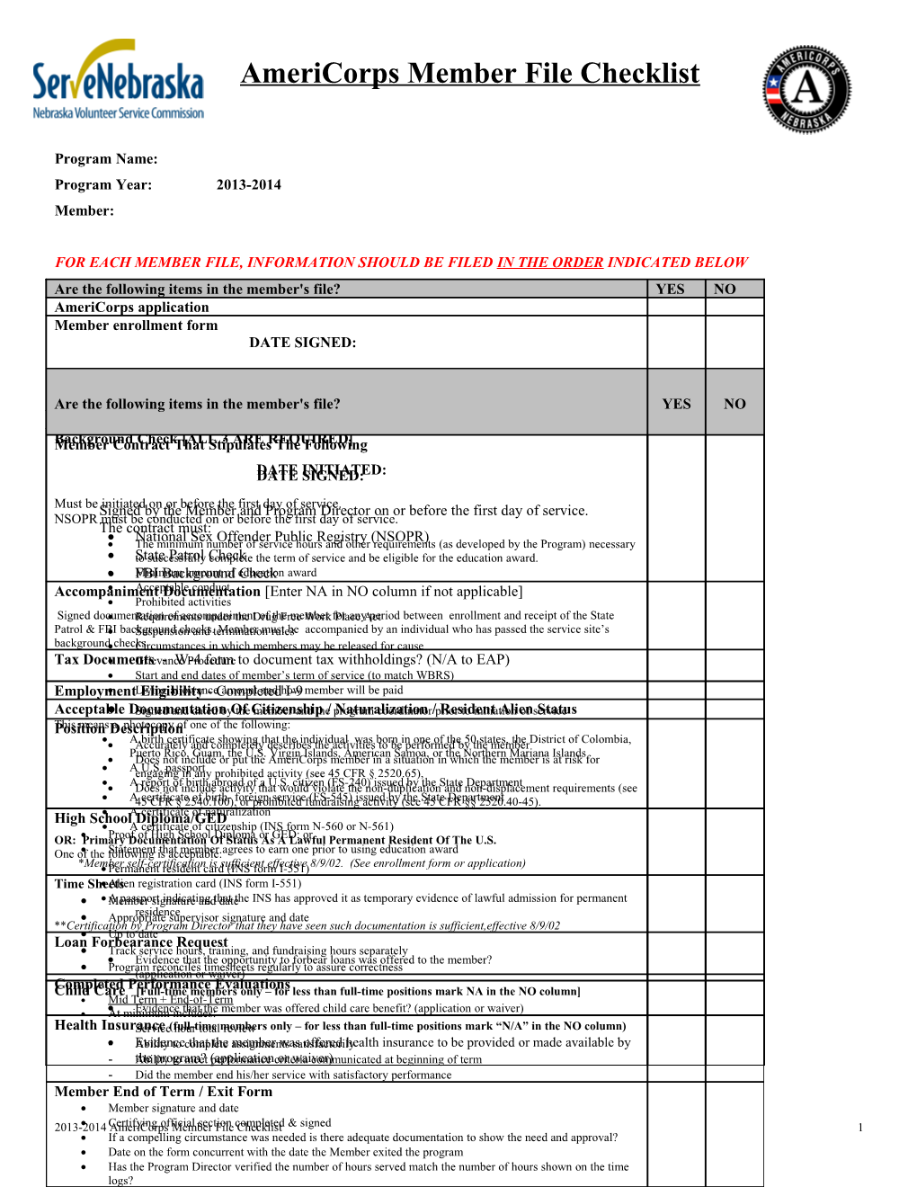 2003-04 Member File Sampling Form