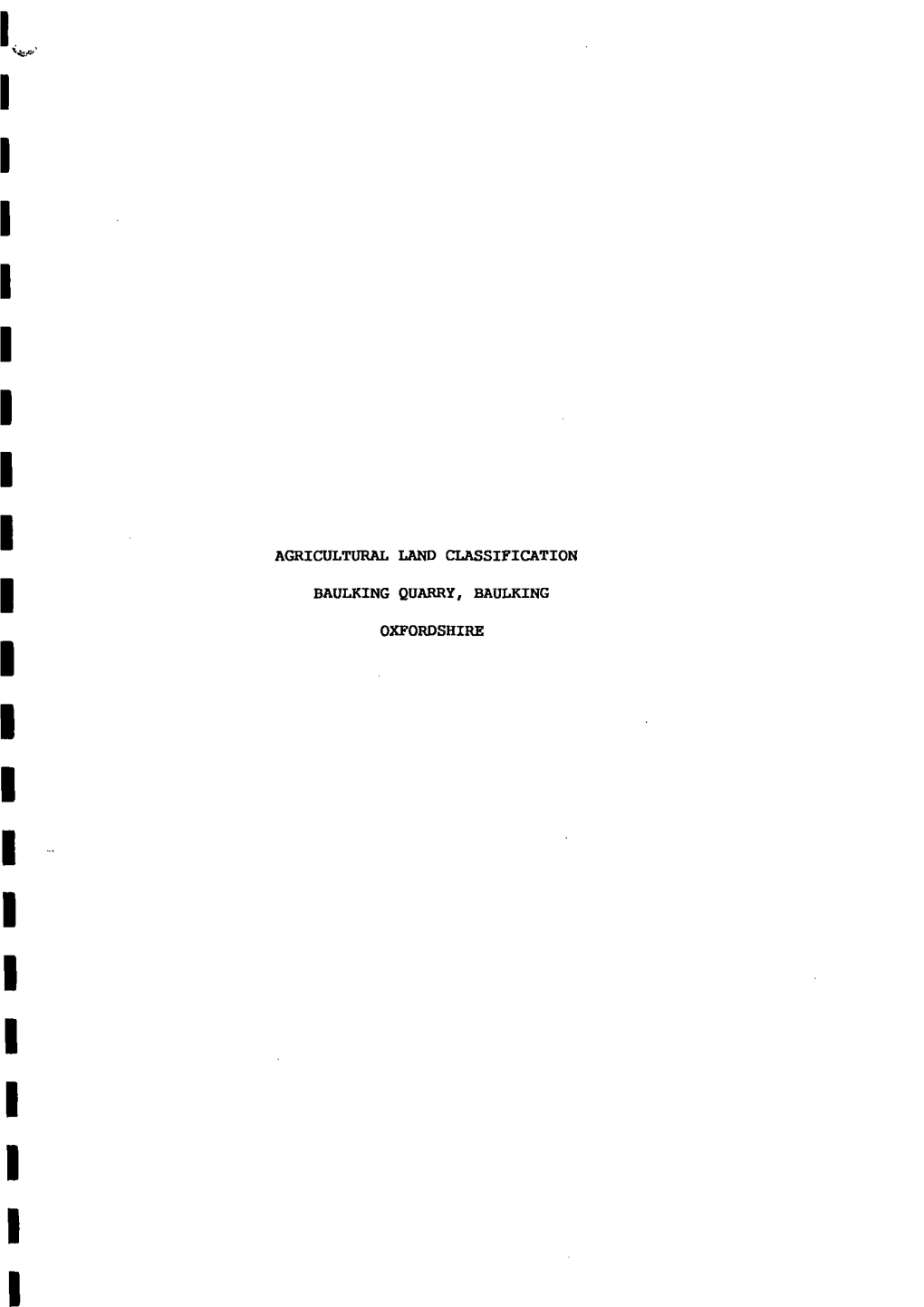 Agricultural Land Classification Baulking Quarry