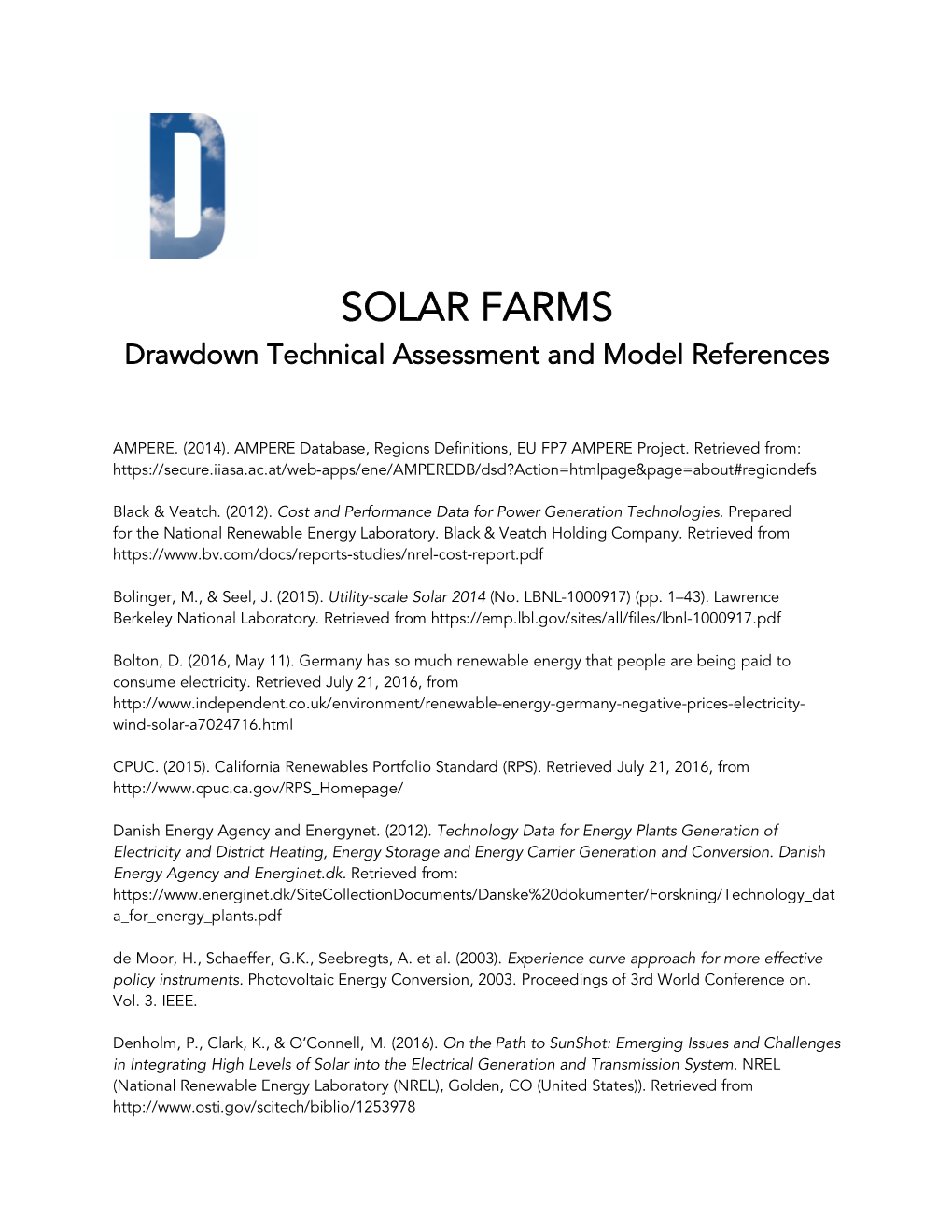 References SOLAR FARMS 1217