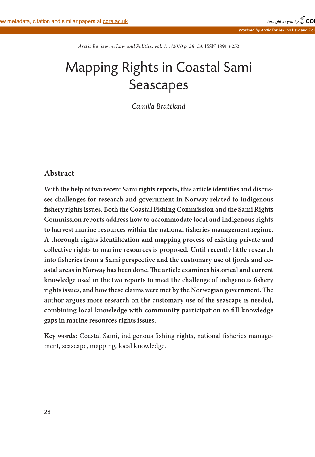 Mapping Rights in Coastal Sami Seascapes