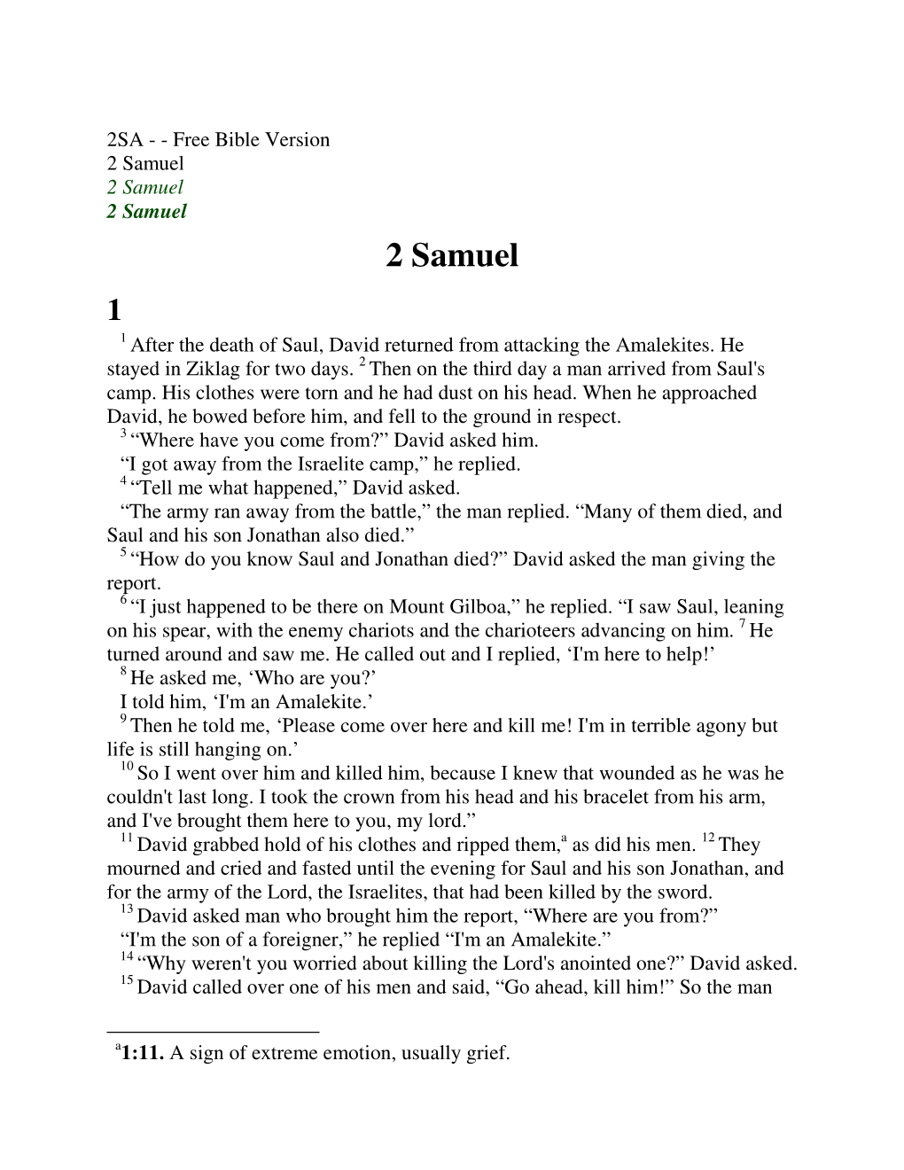 2 Samuel 2 Samuel 2 Samuel 2 Samuel 1 1 After the Death of Saul, David Returned from Attacking the Amalekites