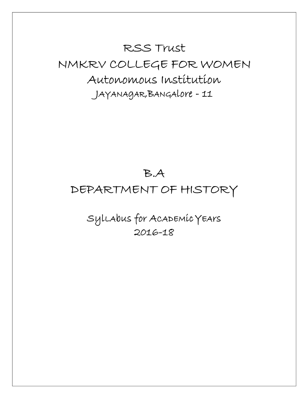 1.1.3 History Syllabus