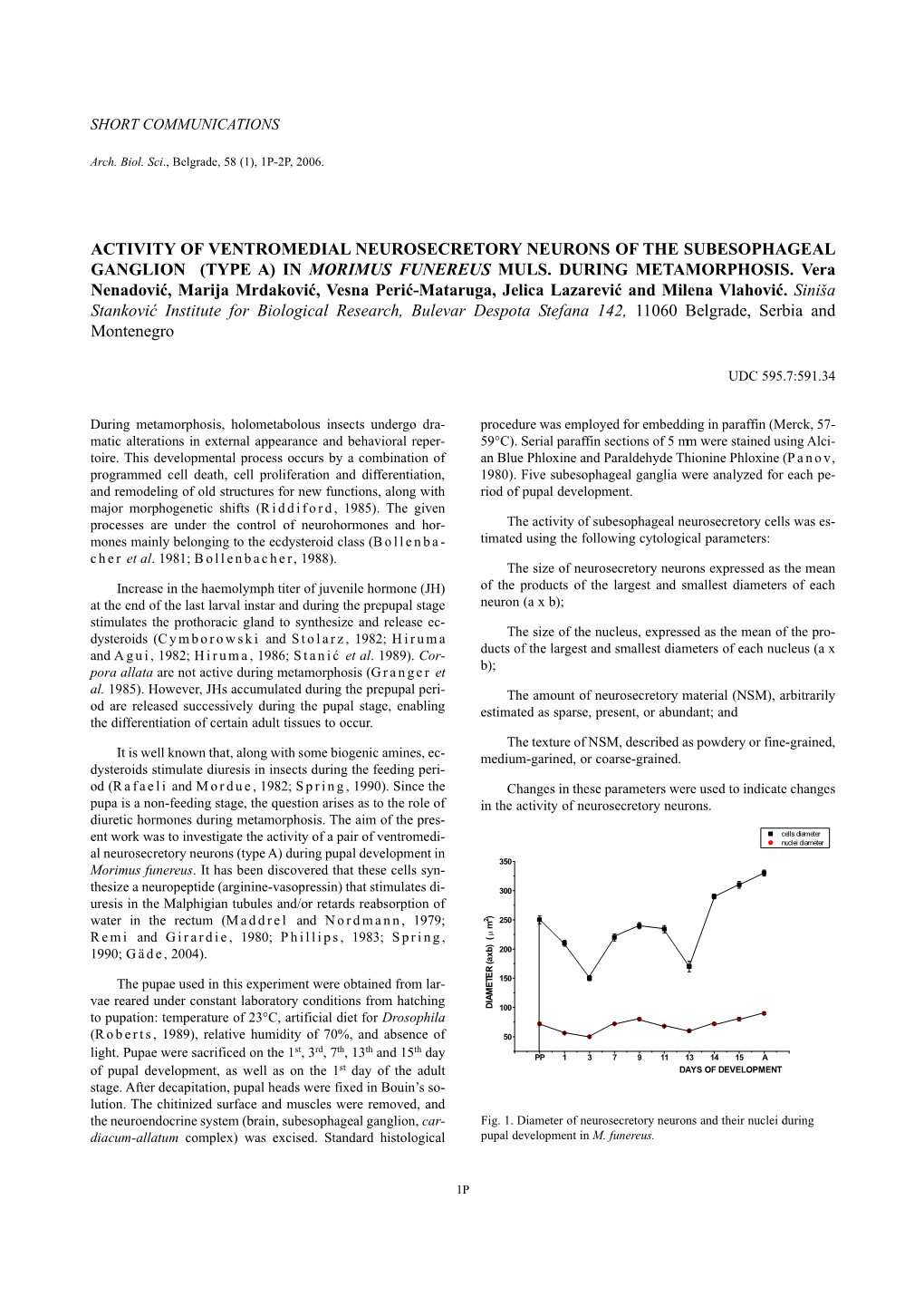 Activity of Ventromedial Neurosecretory Neurons of the Subesophageal Ganglion (Type A) in Morimus Funereus Muls