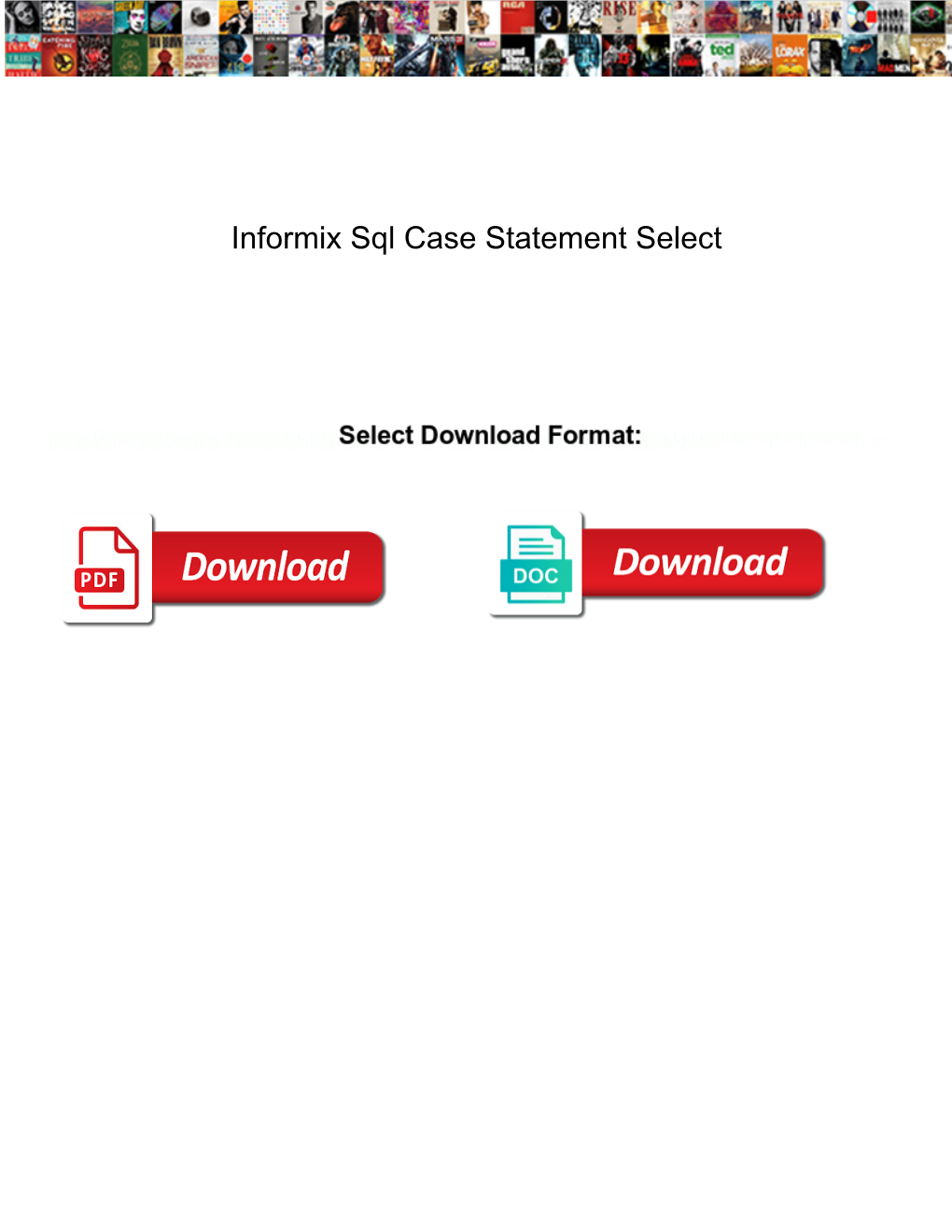 Informix Sql Case Statement Select