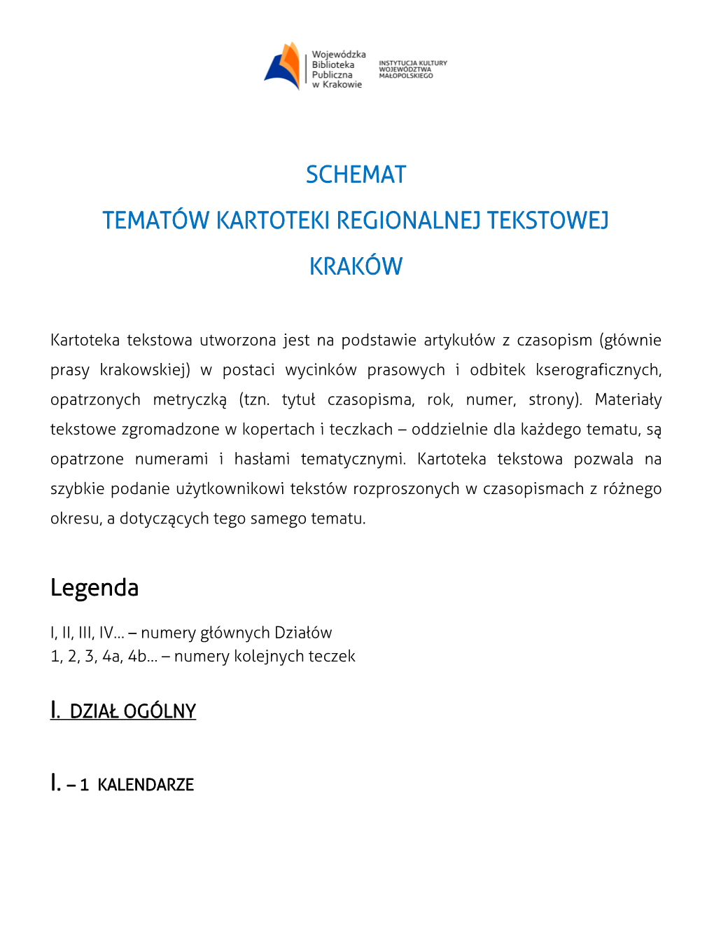 Schemat Tematów Regionalnej Kartoteki Tekstowej -Krakówa.Pdf