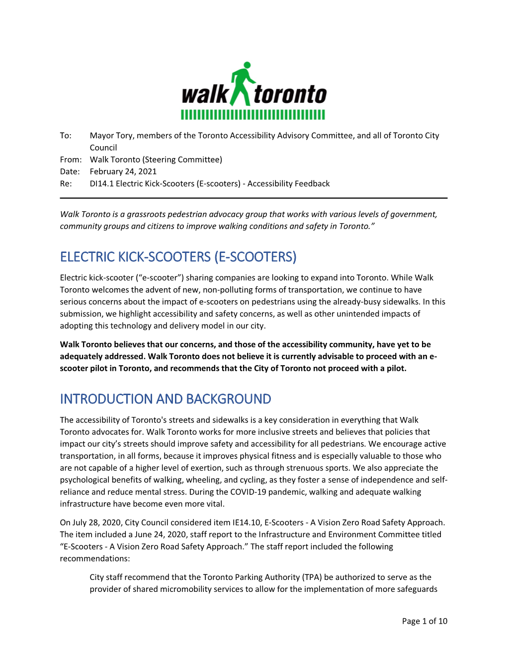 DI14.1 Electric Kick-Scooters (E-Scooters) - Accessibility Feedback