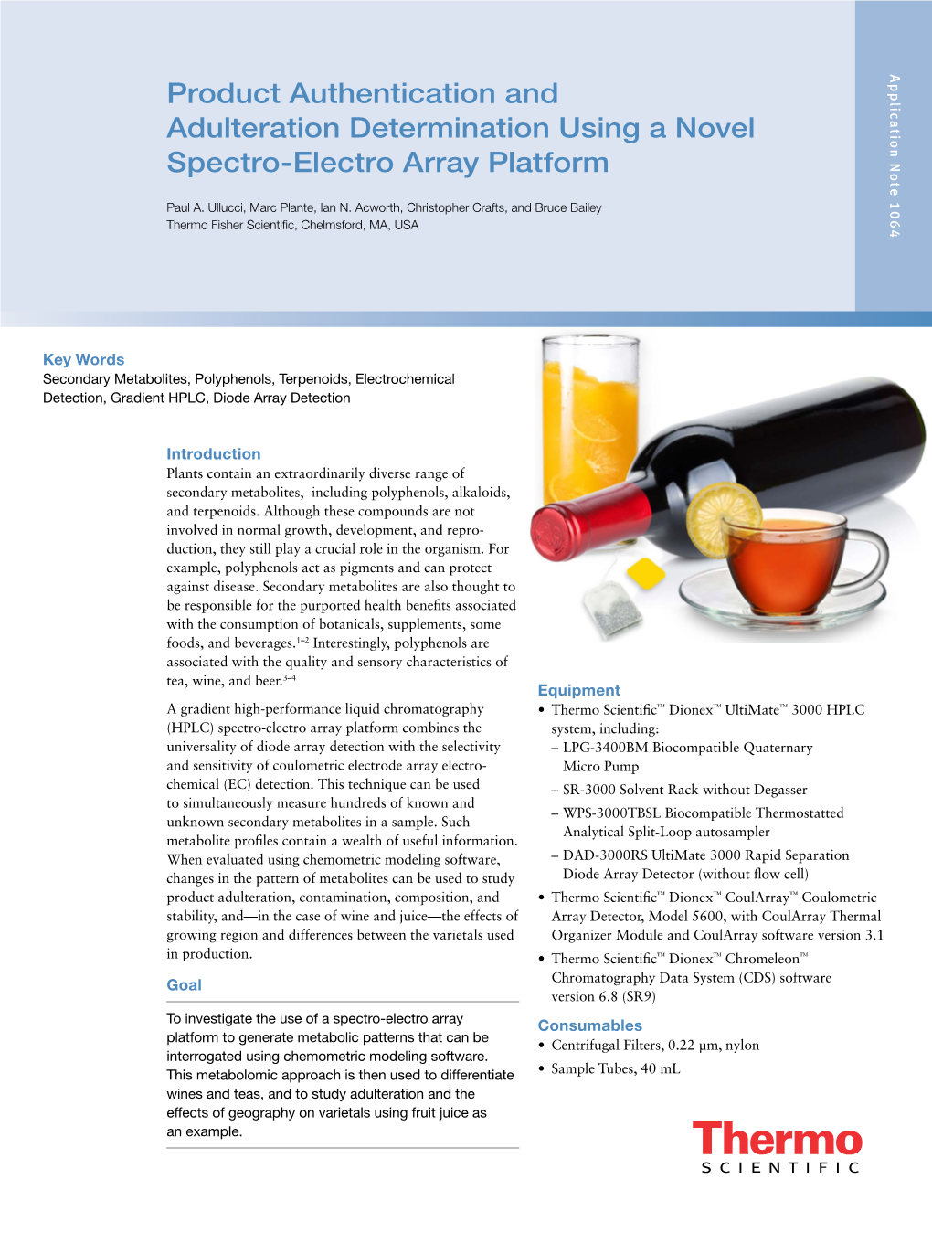 Product Authentication and Adulteration Determination Using a Novel Spectro-Electro Array Platform