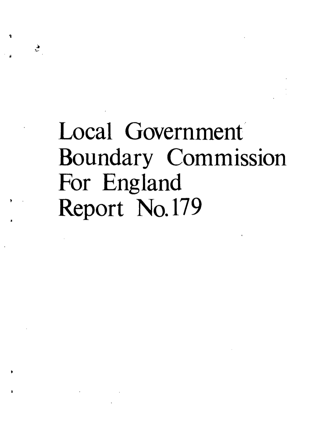 Local Government Boundary Commission for England Report No