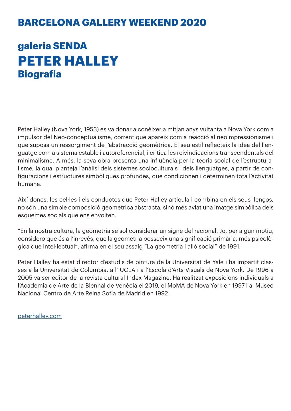 PETER HALLEY Biografia