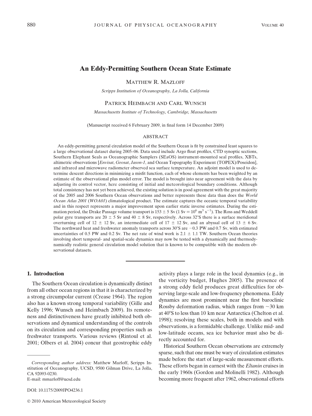 An Eddy-Permitting Southern Ocean State Estimate