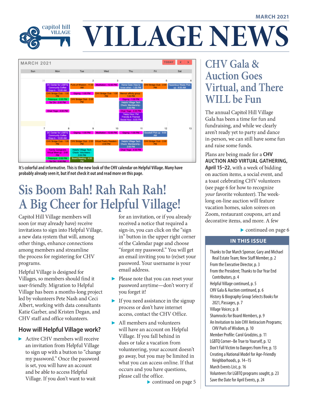 To Download a PDF of the March 2021 Village News