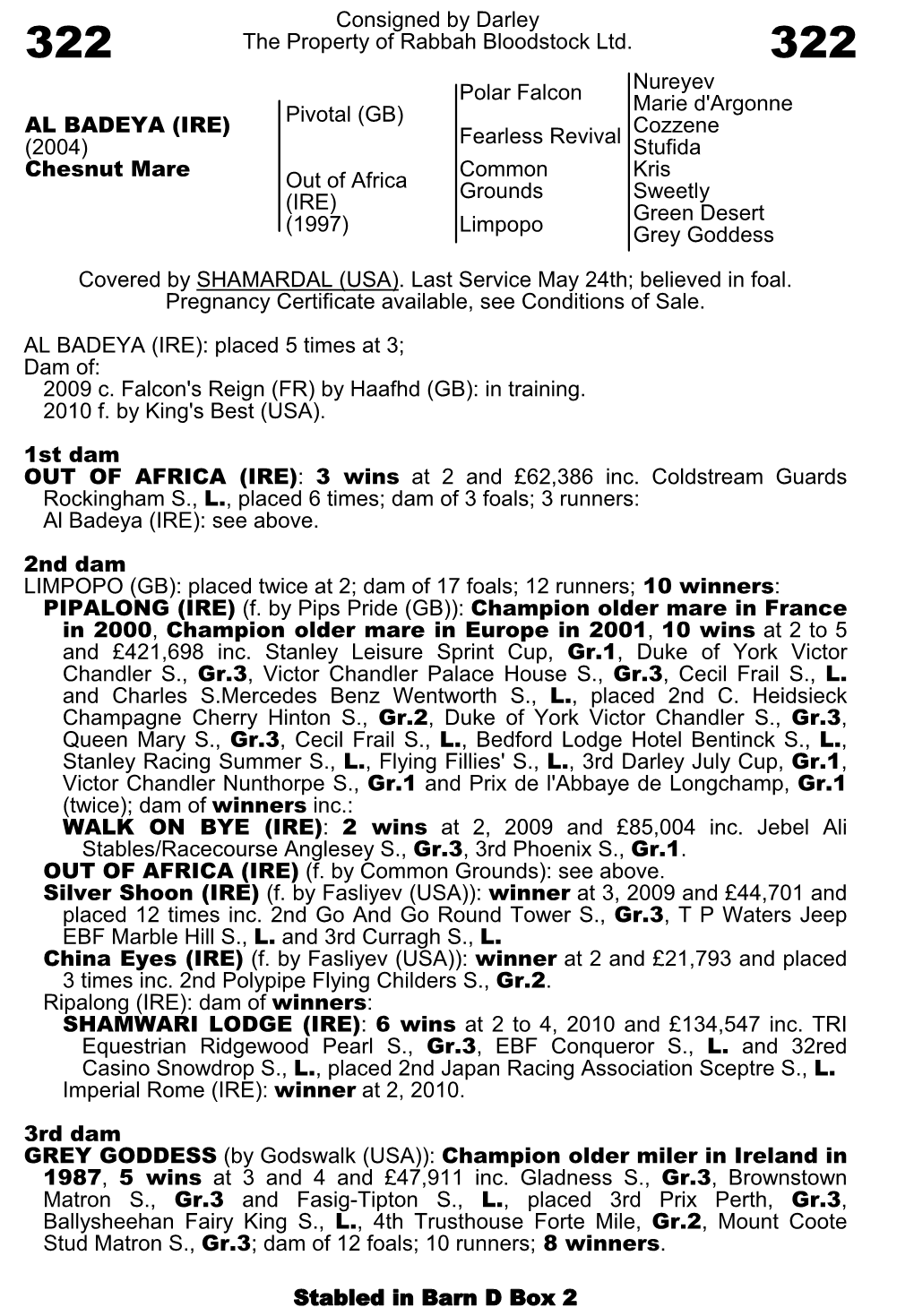 Consigned by Darley the Property of Rabbah Bloodstock Ltd. Polar