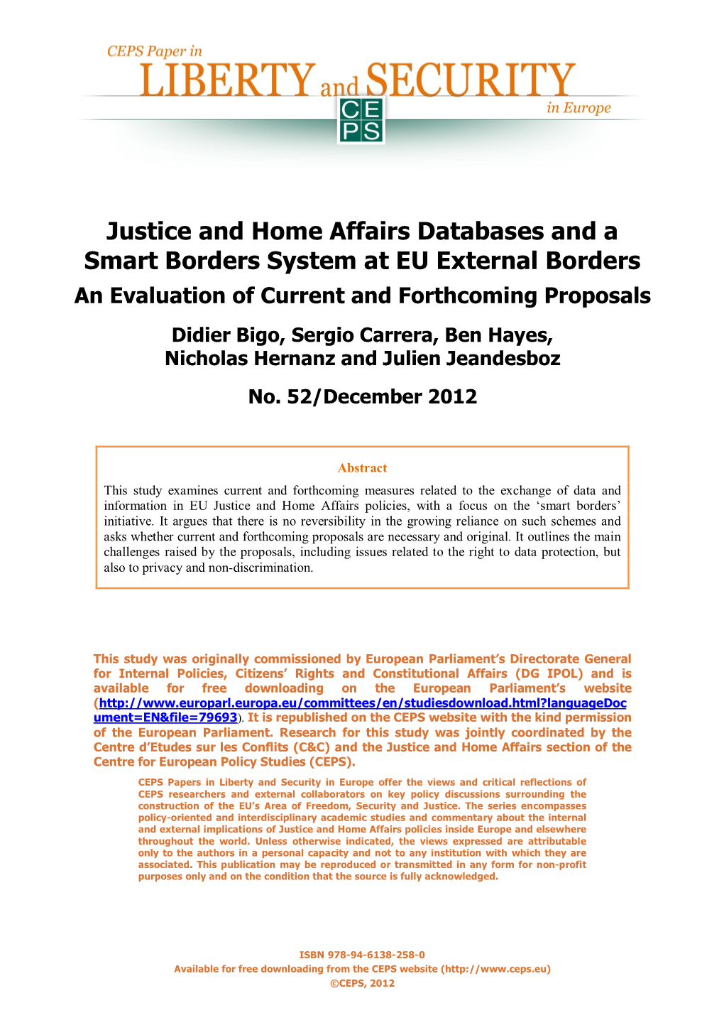 Justice and Home Affairs Databases