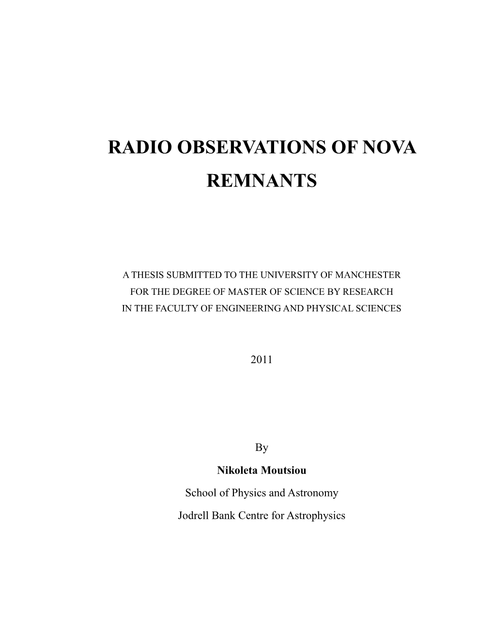Radio Observations of Nova Remnants