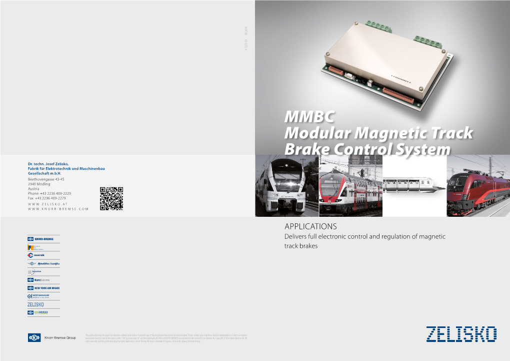 MMBC Modular Magnetic Track Brake Control System Dr