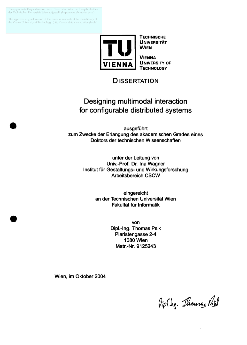 Designing Multimodal Interaction for Configurable Distributed Systems