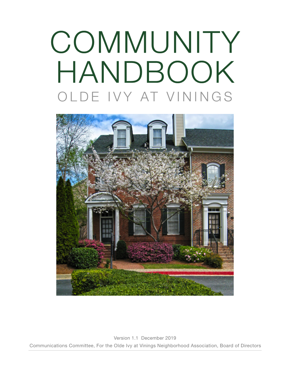 Community Handbook Olde Ivy at Vinings
