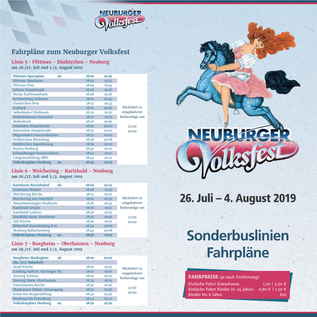 Fahrplan Neuburger Volksfest 2019