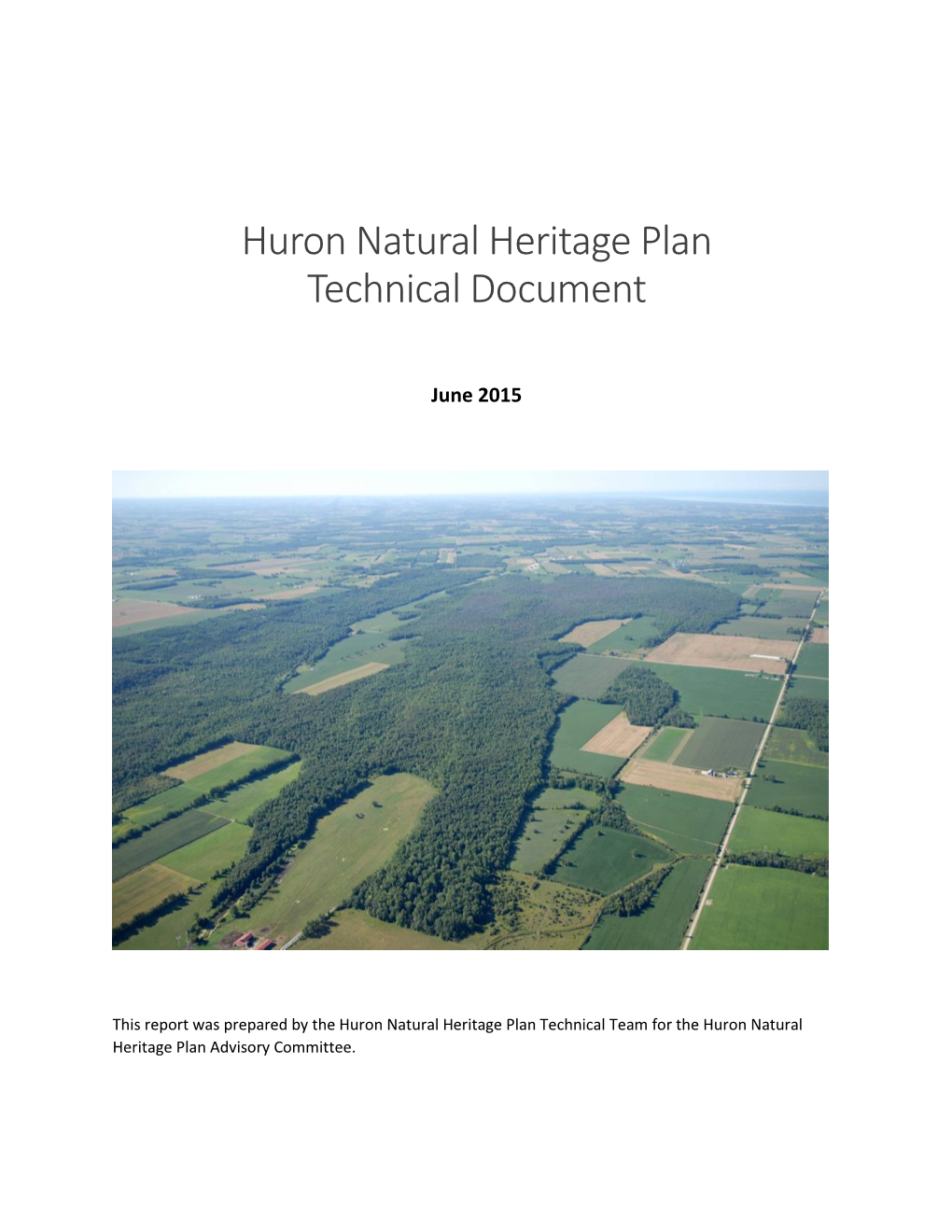 Huron Natural Heritage Plan Technical Document