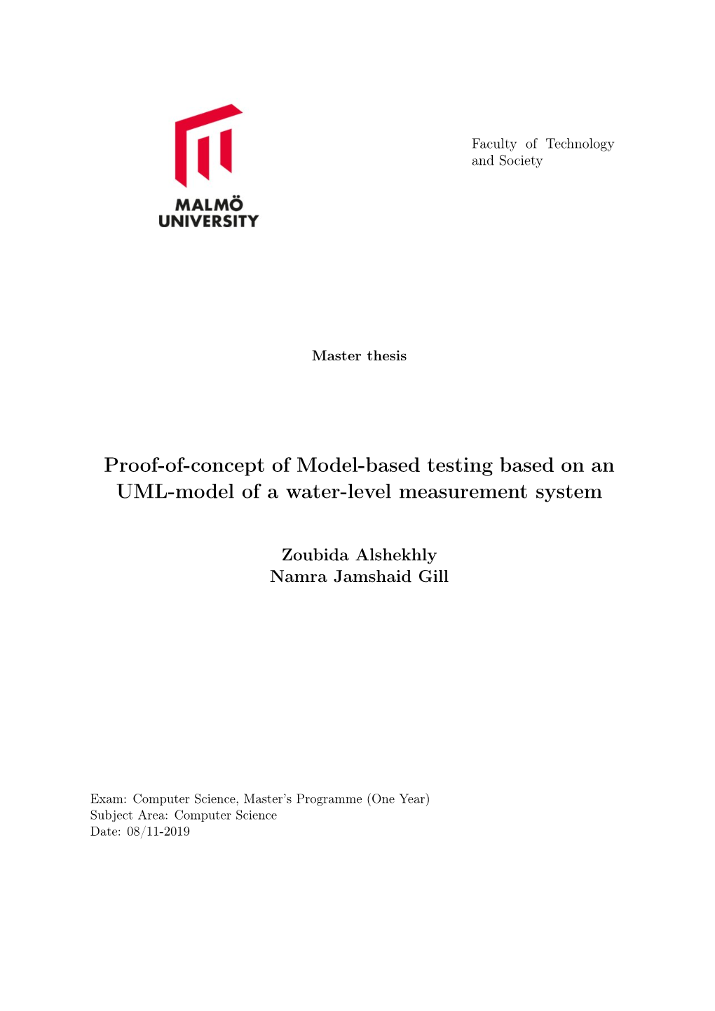 Proof-Of-Concept of Model-Based Testing Based on an UML-Model of a Water-Level Measurement System