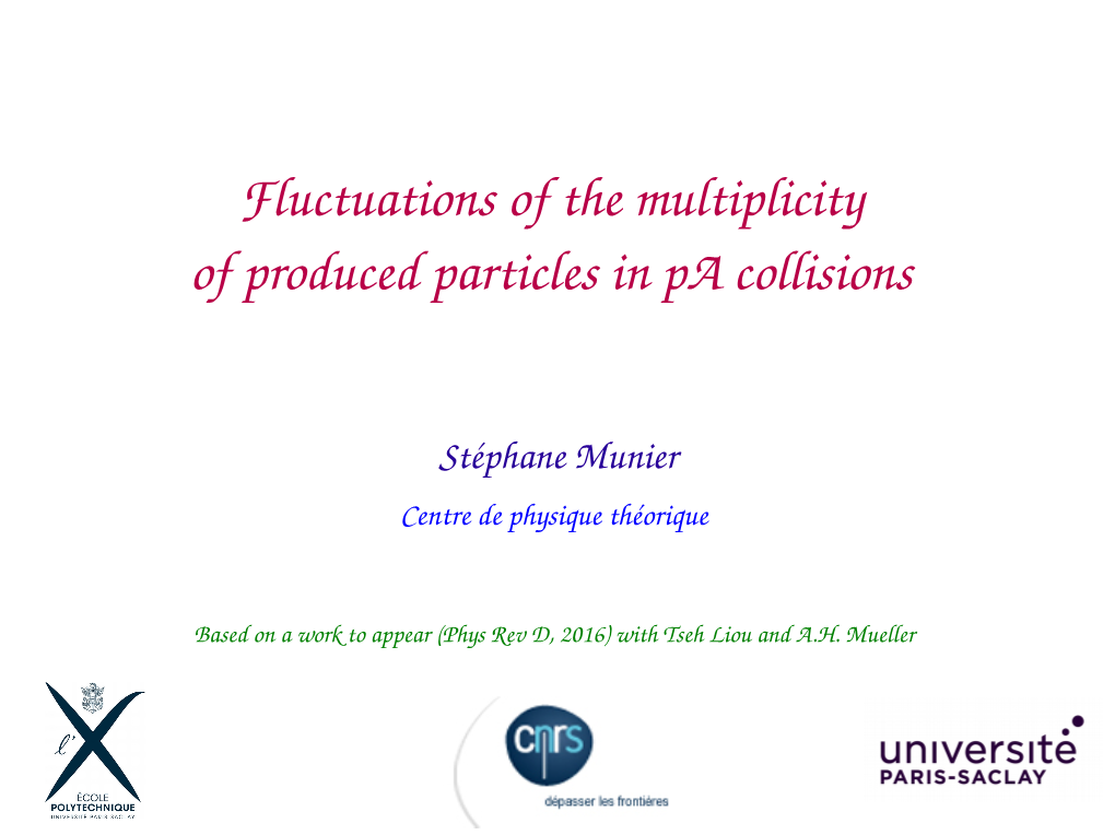 Fluctuations of the Multiplicity of Produced Particles in Pa Collisions