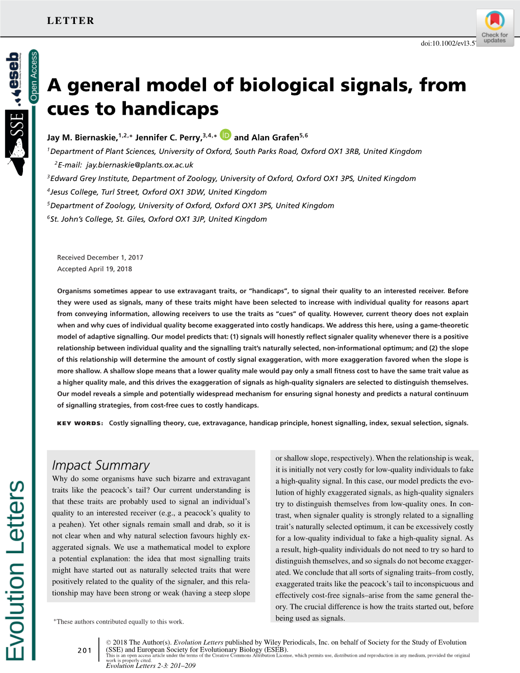 A General Model of Biological Signals, from Cues to Handicaps