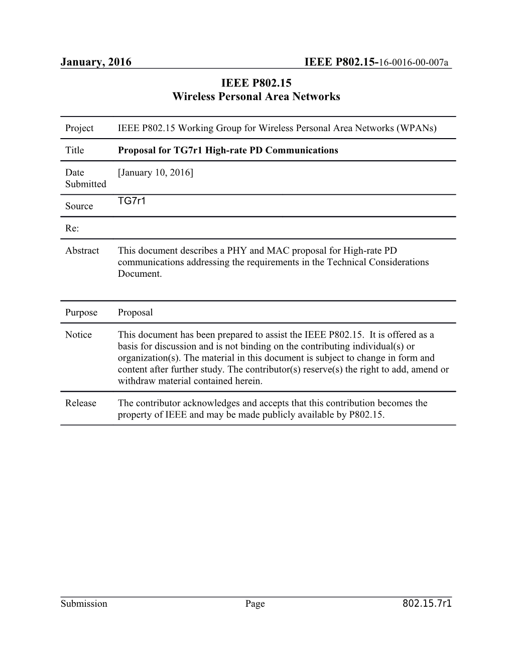 Tg7r1 Technical Considerations Document