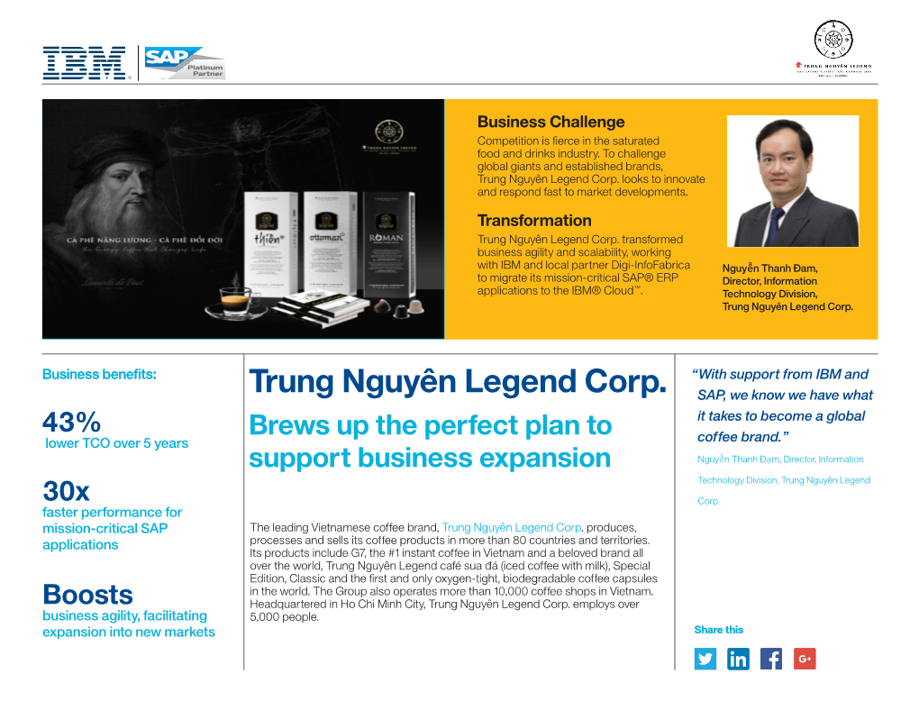 Trung Nguyên Legend Corp. Looks to Innovate Actual Dpi 300, and Respond Fast to Market Developments