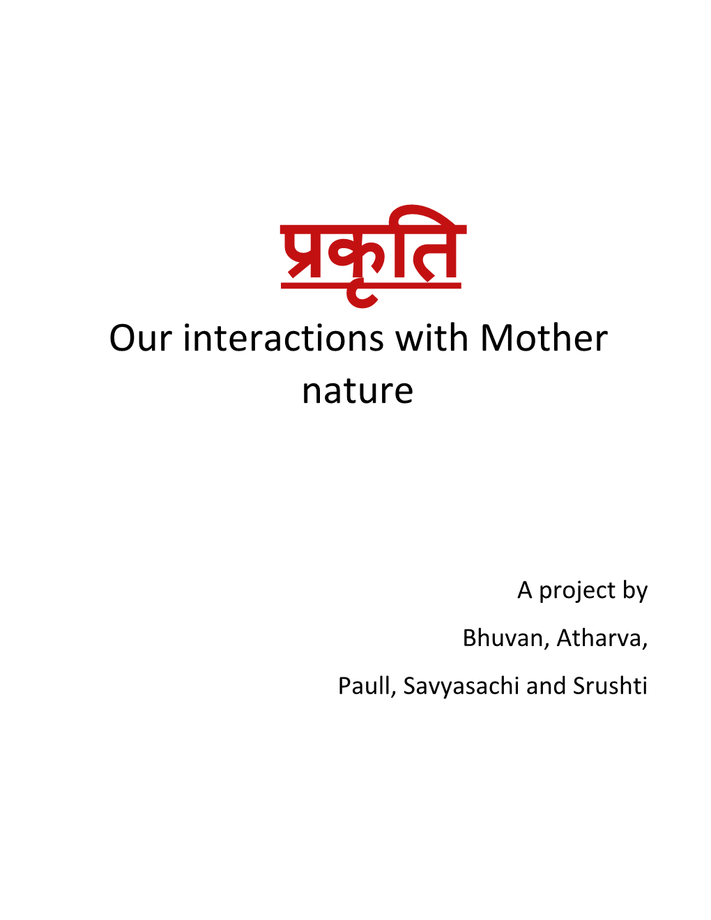 Prakruthi Our Interaction with Mother Nature.Pdf