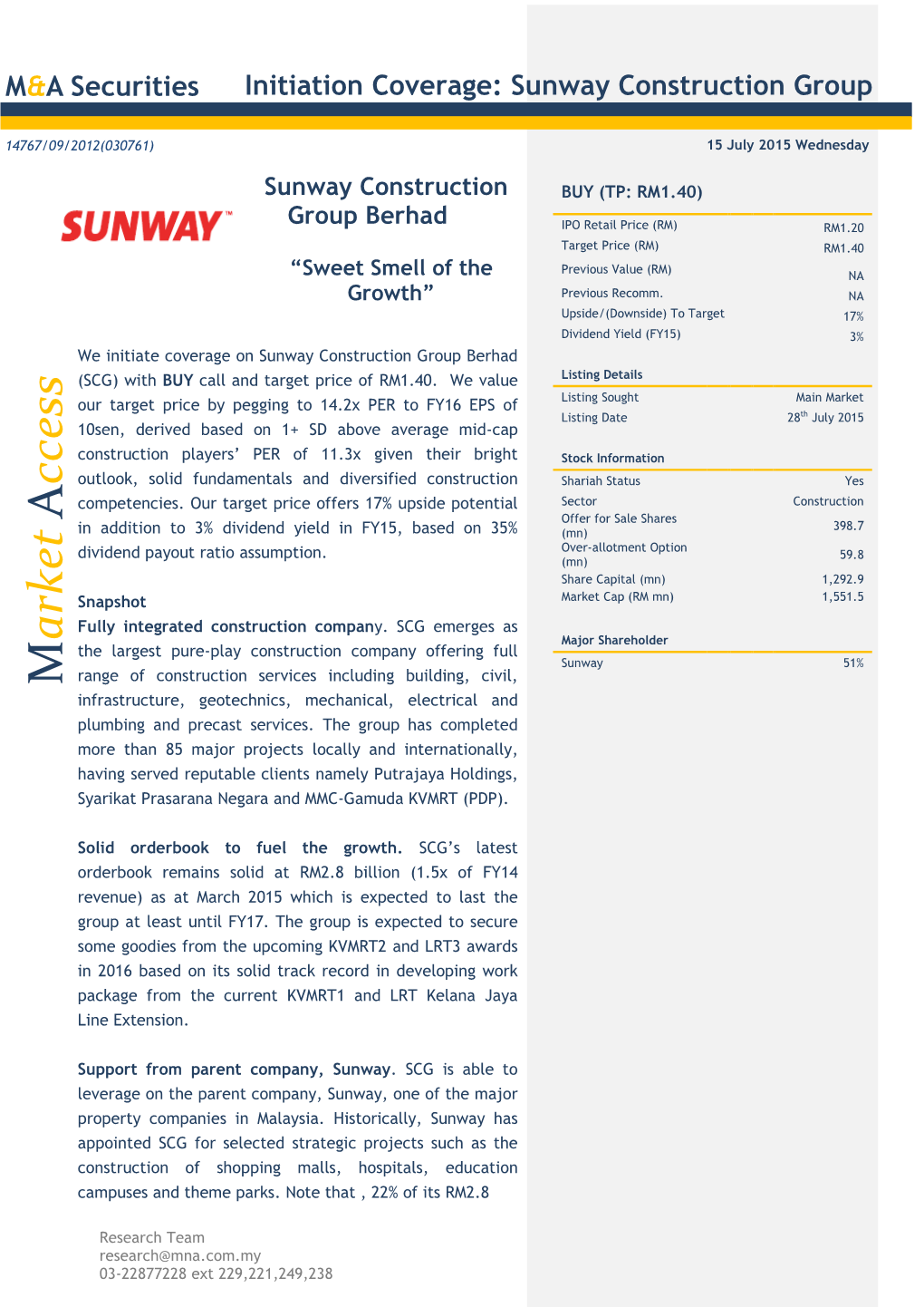 Sunway Construction Group Berhad