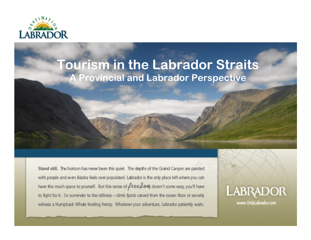 Destination Labrador – Governance and Mandate, Provincial Vision – Uncommon Potential: Private-Public Partnerships