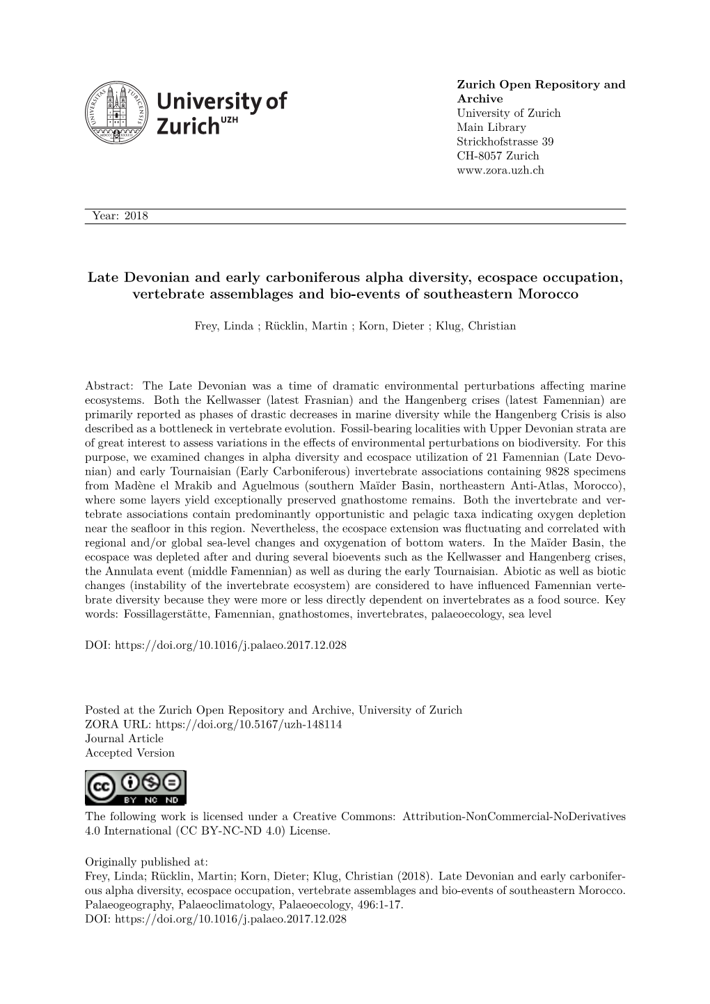 Late Devonian and Early Carboniferous Alpha Diversity, Ecospace Occupation, Vertebrate Assemblages and Bio-Events of Southeastern Morocco